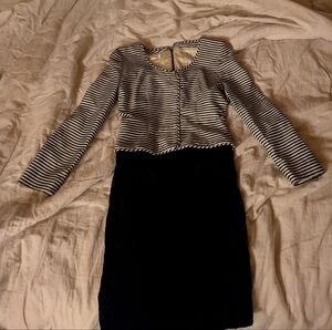 Christian Dior Vintage Striped Black and White Dress